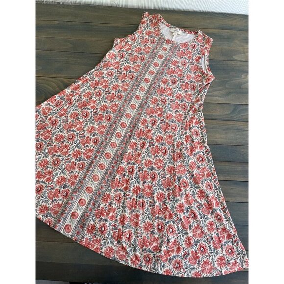 Style & Co Printed Sleeveless Floral Summer Flip Flop Dress Coral - Size M (VV) - Picture 5 of 10